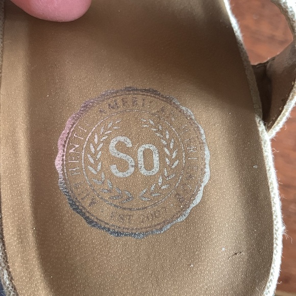 SO macrame type sandals wedge heel size 8.5 - Picture 9 of 12